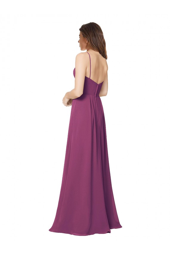 Wild Berry Strapless Sleeveless Open Back A-Line Bridesmaid Dress Townsville