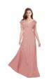 Bliss Pink V-Neck Flutter Sleeves Open Back A-Line Bridesmaid Dress / Evening Dress Townsville