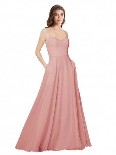 Bliss Pink Strapless Sleeveless Open Back A-Line Bridesmaid Dress Townsville