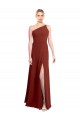 Burgundy One Shoulder Sleeveless A-Line Formal Dress / Bridesmaid Dress Townsville
