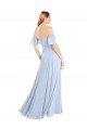 Light Sky Blue Square Neck Flutter Sleeves V-Back A-Line Formal Dress / Bridesmaid Dress Townsville