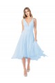 Light Sky Blue V-Neck Sleeveless Keyhole Back A-Line Bridesmaid Dress Townsville