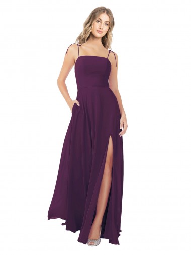 Grape Strapless Sleeveless Keyhole Back A-Line Bridesmaid Dress Townsville