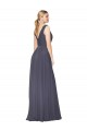 Dusty Blue High Neck Sleeveless V-Back A-Line Formal Evening Gown / Prom Dress / Bridesmaid Dress Townsville
