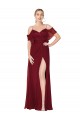 Burgundy High Neck Cold Shoulder V-Back Trumpet Formal Evening Gown / Prom Dress / Bridesmaid Dress Townsville