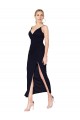 Dark Navy High Neck Sleeveless V-Back Soft Chiffon Mermaid Formal Evening Gown / Prom Dress / Bridesmaid Dress Townsville