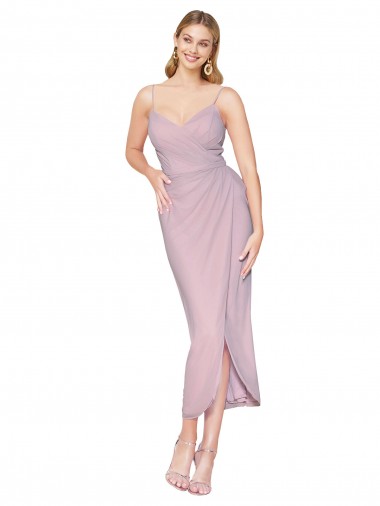 Primrose High Neck Sleeveless V-Back Soft Chiffon Mermaid High Low Evening Gown / Prom Dress / Bridesmaid Dress Townsville