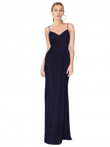 Dark Navy High Neck Sleeveless V-Back Mermaid Bridesmaid Dress / Formal Dress Townsville