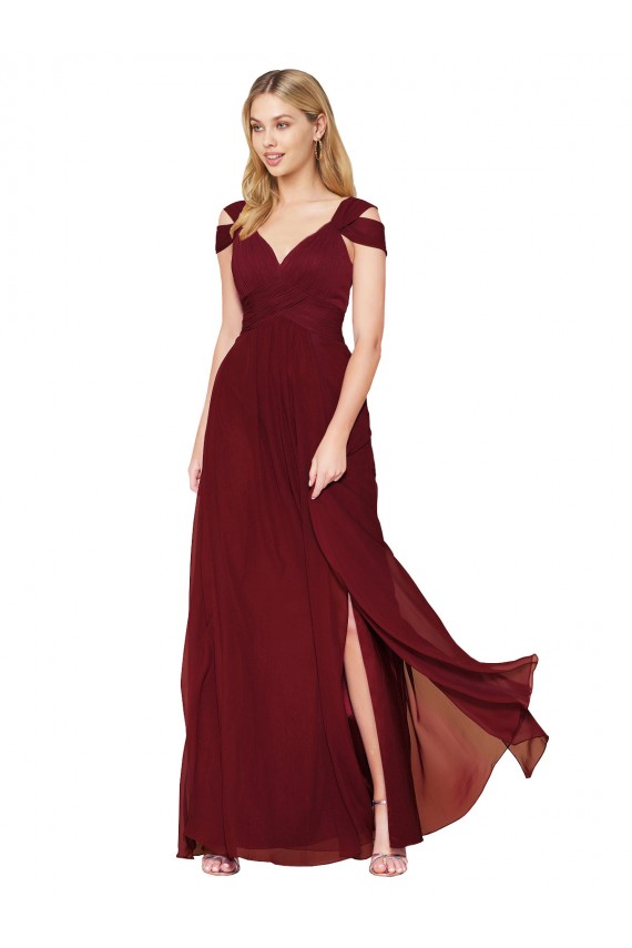 Burgundy High Neck Sleeveless A-Line Formal Evening Gown / Prom Dress / Bridesmaid Dress Townsville