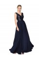 Dark Navy High Neck Sleeveless V-Back A-Line Semi Formal Evening Gown / Prom Dress / Bridesmaid Dress Townsville