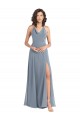 Dusty Blue Cowl Neck Sleeveless V-Back A-Line Bridesmaid Dress Townsville