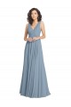 Dusty Blue V-Neck Sleeveless V-Back A-Line Bridesmaid Dress Townsville