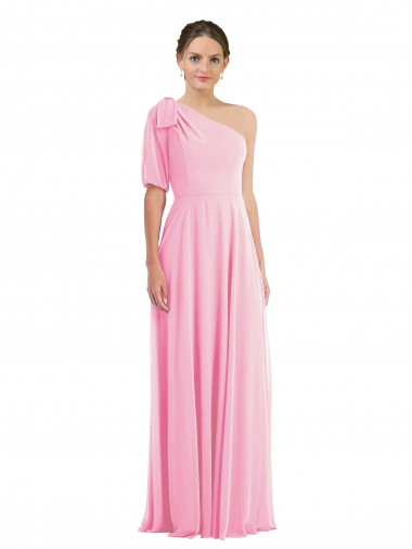 Barely Pink One Shoulder Sleeveless Trumpet Semi Formal Evening Dress / Bridesmaid Dress Townsville
