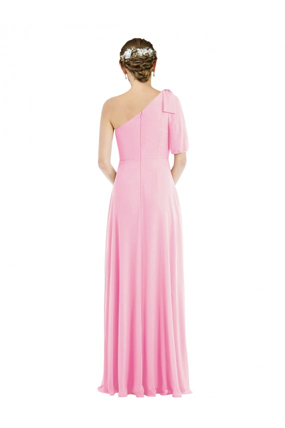 Barely Pink One Shoulder Sleeveless Trumpet Semi Formal Evening Dress / Bridesmaid Dress Townsville