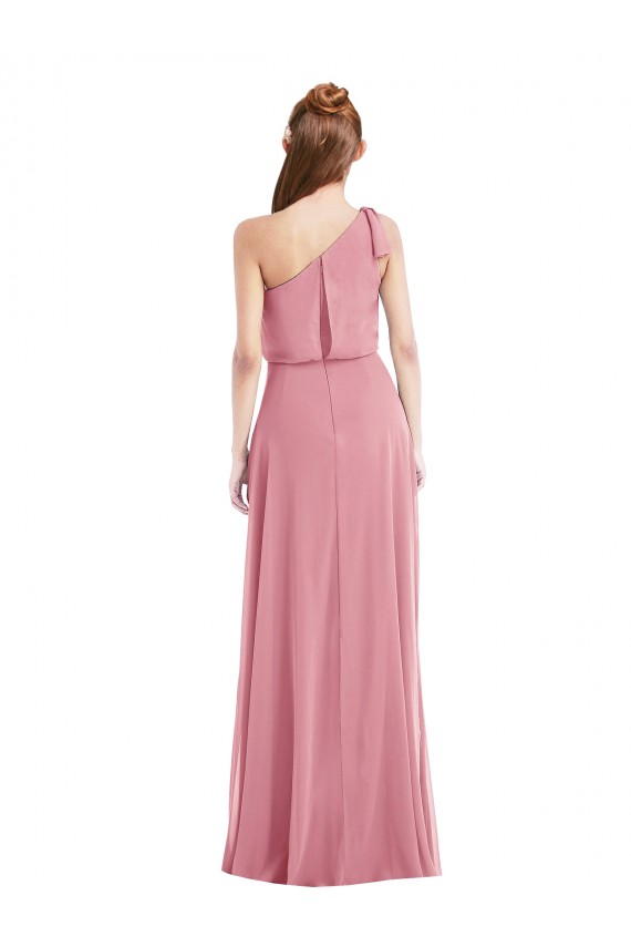 Skin Pink One Shoulder Sleeveless A-Line Semi Formal Evening Dress / Bridesmaid Dress Townsville