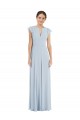 Sea Glass Bateau Neck Flutter Sleeves V-Back A-Line Formal Evening Gown / Bridesmaid Dress Townsville