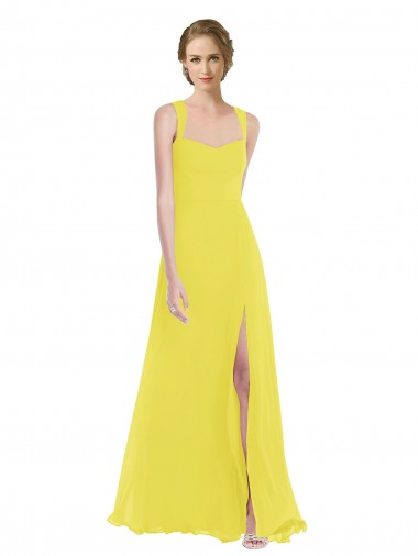Yellow Sweetheart Sleeveless A-Line Semi Formal Evening Dress / Bridesmaid Dress Townsville