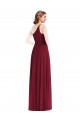 Burgundy One Shoulder Sleeveless A-Line Semi Formal Evening Dress / Bridesmaid Dress Townsville
