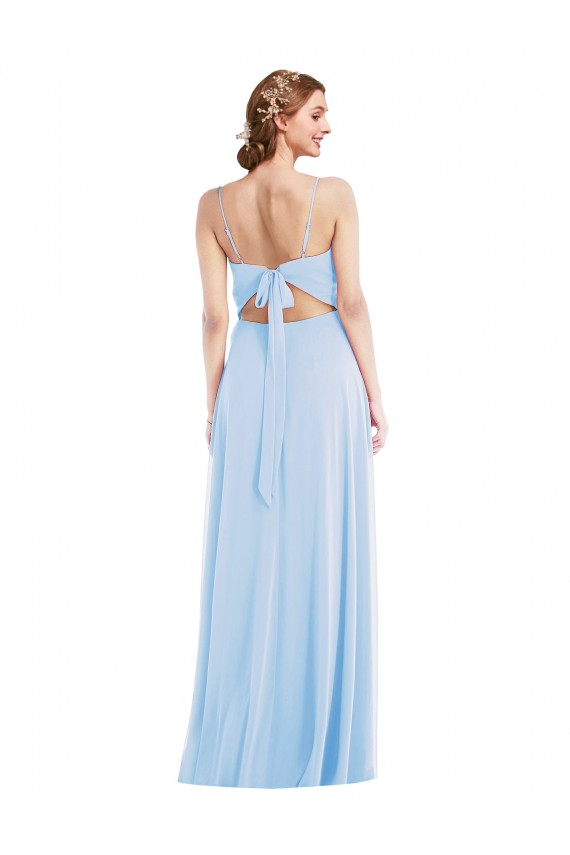 Light Sky Blue V-Neck Sleeveless A-Line Formal Evening Gown / Bridesmaid Dress Townsville