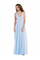 Light Sky Blue V-Neck Sleeveless A-Line Semi Formal Evening Dress / Bridesmaid Dress Townsville