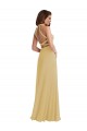 Gold Halter Neck Sleeveless Open Back A-Line Semi Formal Evening Dress / Bridesmaid Dress Townsville