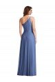 Windsor Blue One Shoulder Sleeveless A-Line Formal Evening Gown / Bridesmaid Dress Townsville