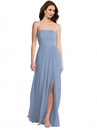 Dusty Blue Strapless Sleeveless A-Line Semi Formal Evening Dress / Bridesmaid Dress Townsville