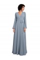 Dusty Blue V-Neck Long Sleeves A-Line Bridesmaid Dress / Formal Dress Townsville