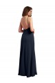 Dark Navy Scoop Neck Sleeveless Open Back A-Line Evening Dress / Bridesmaid Dress Townsville