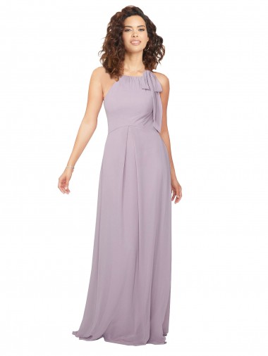 Pink Glow Halter Neck Sleeveless Keyhole Back A-Line Bridesmaid Dress / Evening Dress Townsville