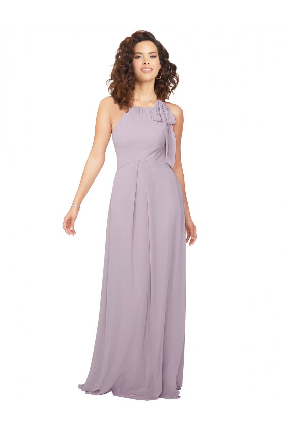 Pink Glow Halter Neck Sleeveless Keyhole Back A-Line Bridesmaid Dress / Evening Dress Townsville