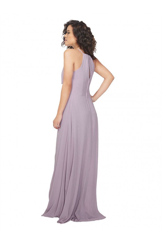 Pink Glow Halter Neck Sleeveless Keyhole Back A-Line Bridesmaid Dress / Evening Dress Townsville