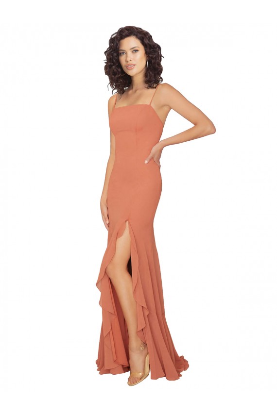 Rosewood Square Neck Sleeveless V-Back A-Line Bridesmaid Dress Townsville