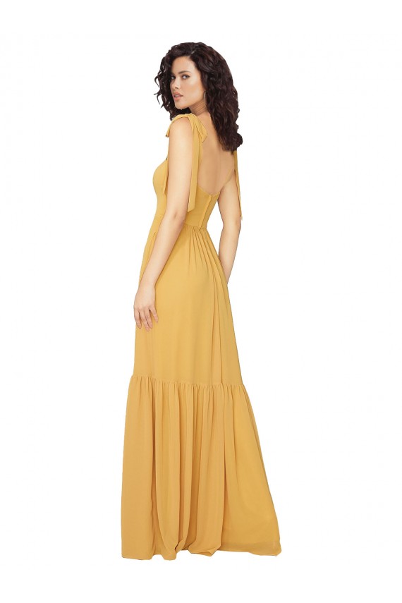 Saffron Square Neck Sleeveless A-Line Bridesmaid Dress Townsville