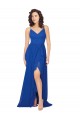 Royal Blue V-Neck Sleeveless Open Back A-Line Evening Dress / Bridesmaid Dress Townsville