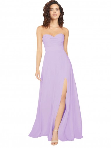 Lilac Strapless Sleeveless Low Back A-Line Bridesmaid Dress / Evening Dress Townsville