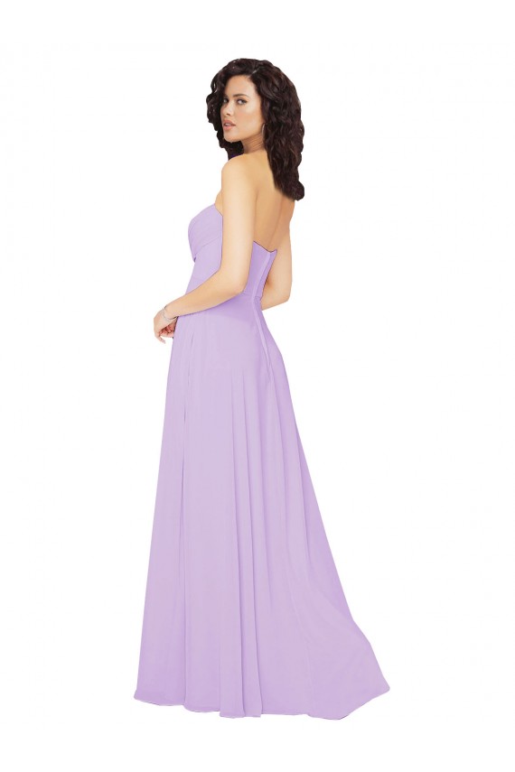 Lilac Strapless Sleeveless Low Back A-Line Bridesmaid Dress / Evening Dress Townsville
