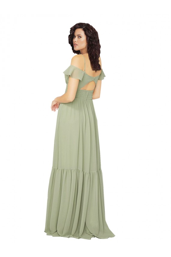 Saffron Sweetheart Cold Shoulder Keyhole Back A-Line Bridesmaid Dress Townsville