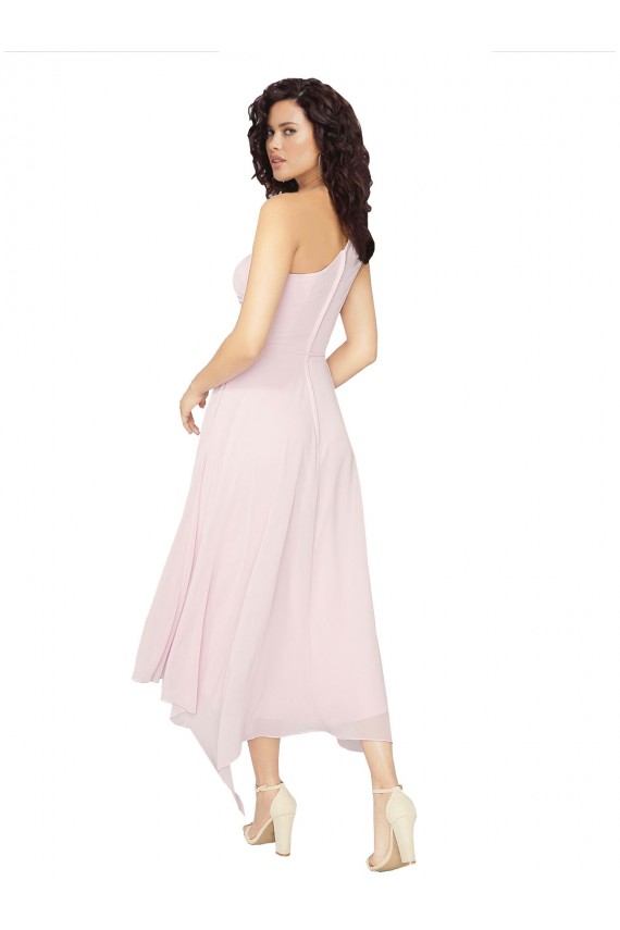 Black Strapless Sleeveless A-Line High Low Bridesmaid Dress Townsville