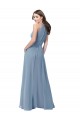 Dusty Blue High Neck Sleeveless A-Line Bridesmaid Formal Dress Townsville