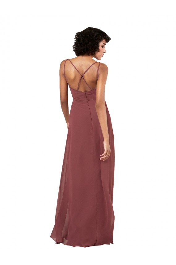 Black V-Neck Sleeveless Open Back Column Formal Evening Gown / Bridesmaid Dress Townsville
