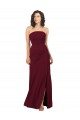 Burgundy Strapless Sleeveless Soft Chiffon Sheath Bridesmaid Dress Townsville