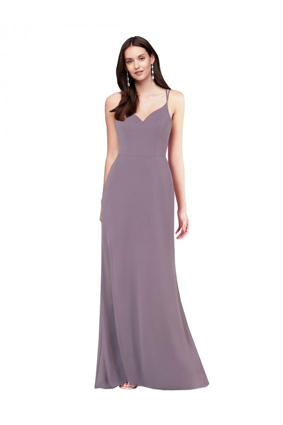 Dark Lavender Sweetheart Sleeveless Open Back Column Formal Evening Gown / Bridesmaid Dress Townsville