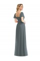 Slate Grey Square Neck Puff Sleeves A-Line Semi Formal Evening Dress / Bridesmaid Dress Townsville