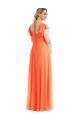 Tangerine Tango Square Neck Flutter Sleeves Open Back A-Line Semi Formal Evening Dress / Bridesmaid Dress Townsville