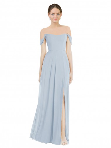 Sea Glass Off the Shoulder Flounce Sleeves A-Line Semi Formal Evening Dress / Bridesmaid Dress Townsville