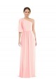 Pink One Shoulder Bell Sleeves A-Line Semi Formal Evening Dress / Bridesmaid Dress Townsville