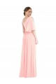 Pink One Shoulder Bell Sleeves A-Line Semi Formal Evening Dress / Bridesmaid Dress Townsville