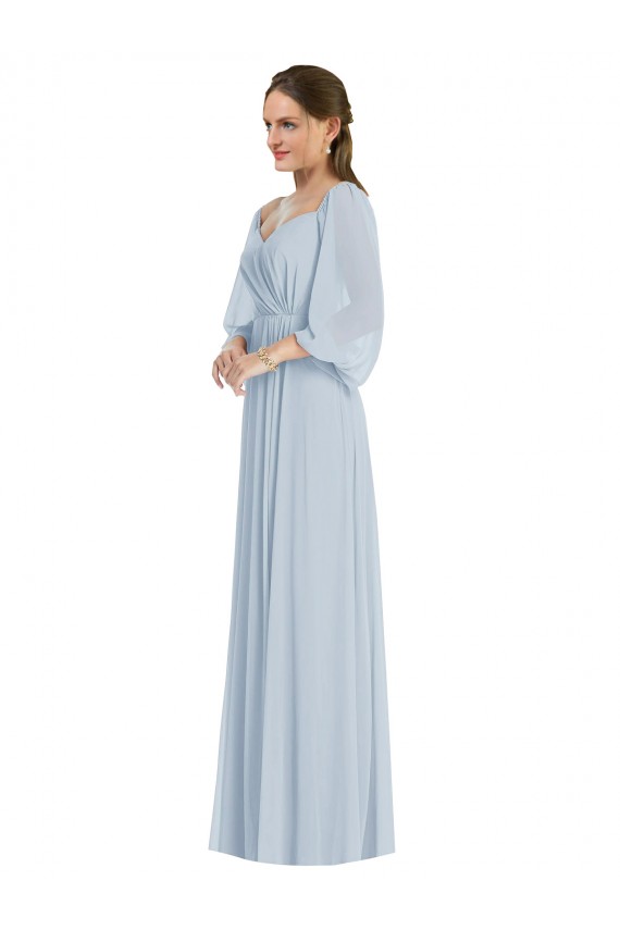 Sea Glass Sweetheart Puff Sleeves A-Line Formal Evening Gown / Bridesmaid Dress Townsville