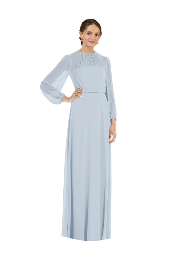 Sea Glass Strapless Puff Sleeves Keyhole Back A-Line Formal Evening Gown / Bridesmaid Dress Townsville